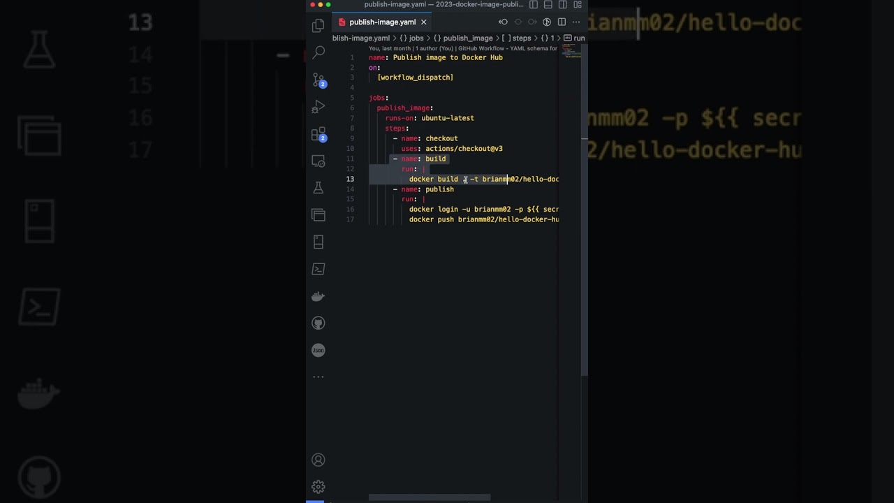 GitHub Actions ➡️ Docker Hub in 60 seconds • #shorts #docker #github #devops