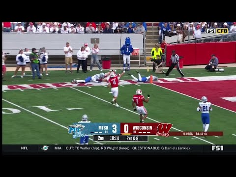 Danny O'Neil Finds Lance Mason to set up a TD vs. MTSU | Wisconsin Football | 09/06/25