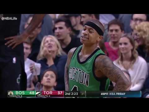 Isaiah Thomas gets Thrown to the ground, And then Threatens Demarre Carroll! - vs Raptors - 02/24/17