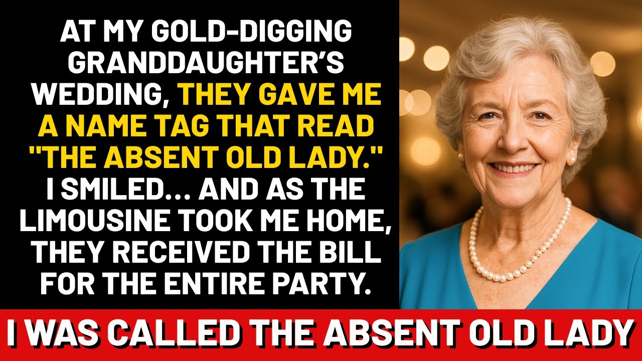 At my gold-digging granddaughter’s wedding, they gave me a name tag that read "The Absent Old Lady."