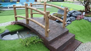 Download lagu cara membuat jembatan bambu dari semen di  taman mp3