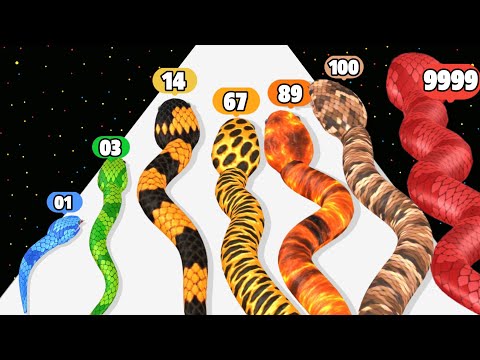 Snake Run Race - Level Up Snake Max Level Gameplay (New Update)