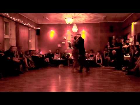  Agustina Berenstein  and  Rodrigo Palacios  are  dancing  to  a  milonga