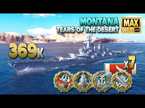 Battleship Montana: Top performance on Tears of the Desert - World of Warships