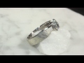 video - White Mokume Bridge Engagement Ring with Emerald Cut