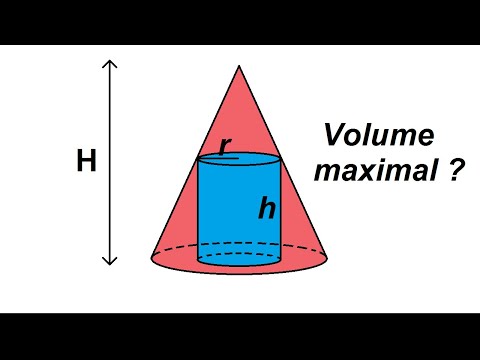 Cylindre inscrit dans un cône de volume maximal - application de la dérivation - optimisation