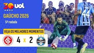 INTERNACIONAL X GRÊMIO: COLORADO FAZ TRÊS GOLS EM OITO MINUTOS E VENCE GRENAL POR 4 A 2 NO GAUCHÃO