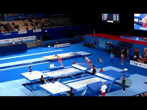 Poland (POL) M - 2019 Trampoline Worlds, Tokyo (JPN) - Qualification Synchro R1