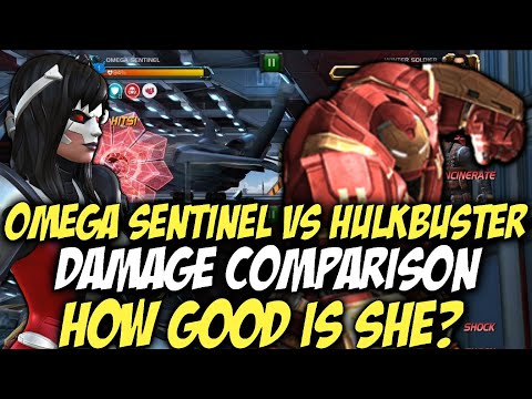 Omega Sentinel Vs Hulkbuster Damage Comparison | First Impressions! | Marvel Contest Of Champions