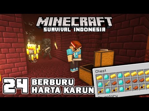 THE STRUGGLE TO GET TREASURE IN THE NETHER FORTRESS🔥🔥 - Minecraft Survival Indonesia (Ep.24)