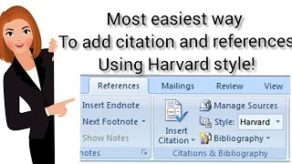 How to add citation and references using Harvard referencing style in Microsoft Word? #selfeducate