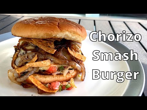Spicy Chorizo Smashburger on the Blackstone