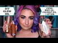 DIY GLOW OIL - using baby oil, coconut oil and lotion | Kirby Rose