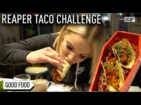 REAPER TACO CHALLENGE: Spicy Tacos in a Coffin at Gringos Tacos | Localish