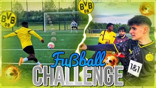 FUSSBALL CHALLENGE MIT BVB U19 SPIELERN, MUSTI, DULLENMIKE & CO!⚽️🔥