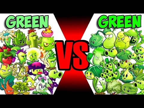 Team GREEN 50% vs GREEN 100% - Who Will Win? - PvZ 2 Plant Vs Plant