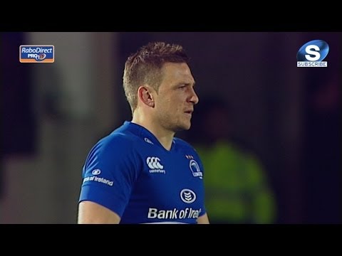 Zane Kirchner's goal-line cross field kick finds Fergus McFadden - Leinster v Zebre 21st March 2014