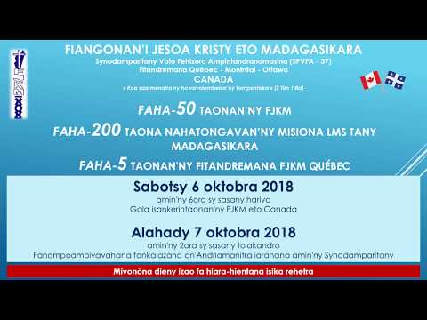 Jobily faha 50 taonan'ny FJKM sy faha 200 taonan'ny LMS eto CANADA