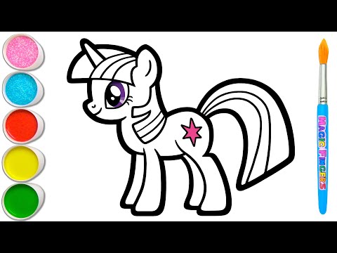Twilight Sparkle & 5 More My Little Pony Drawing, Painting, Coloring for Kids and Toddlers 