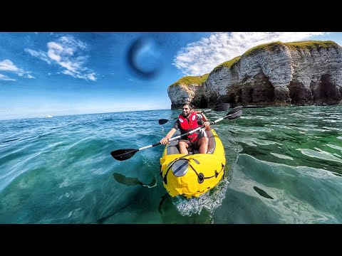 Canoeing in the north sea || Flamborough Beach || Relaxing video