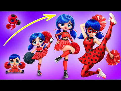 Ladybug and Cat Noir Growing Up! Miraculous DIYs for LOL Dolls