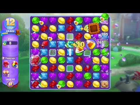 Wonka's World of Candy Level 63 no booster [Gameplay Walkthrough] [Zynga]