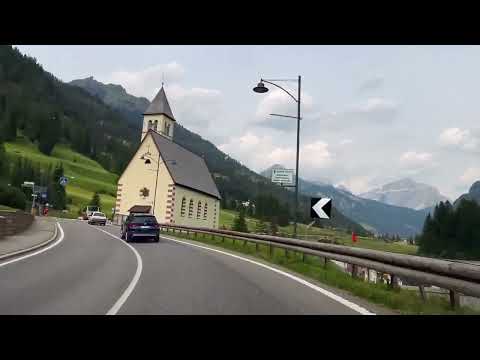 Moena - Canazei driving in dolomites (Trentino)