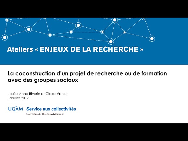 Conférence: «La coconstruction d’un projet de recherche ou de formation avec des groupes sociaux»