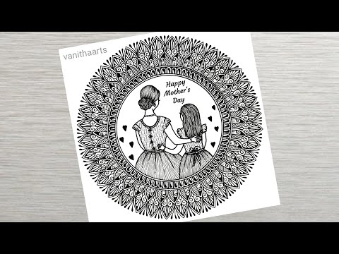 Mother s Day Mandala Art how to draw mandala for beginners Mother s Day Drawing Doodle