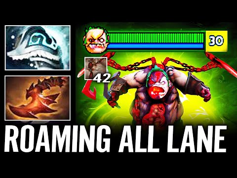 Roaming Pudge Full Map Gank - Shiva's Guard + Overwhelming Blink Dota 2