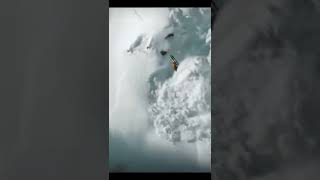 Skier Backflips OVER AVALANCHE 🤯 #shorts