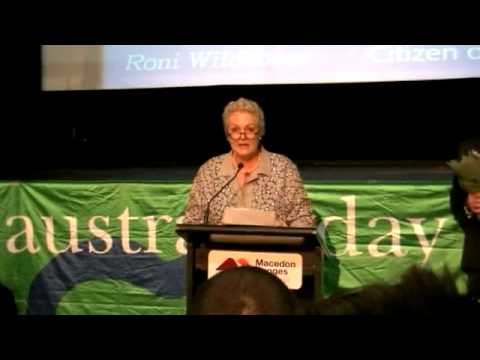 RONI WILDEBOER, AUSTRALIA DAY AWARD,  2014 CITIZEN OF THE YEAR