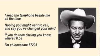 Hawkshaw Hawkins - Lonesome 77203 with Lyrics