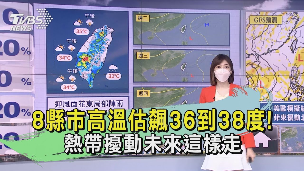 8縣市高溫估飆36到38度!熱帶擾動未來這樣走