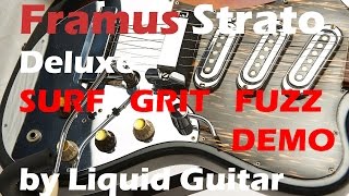 Video thumbnail for Framus Strato Deluxe Demo: Surf, Clean, Fuzz and Dirty  Test through Line 6 Spider Valve by Liquid Guitar