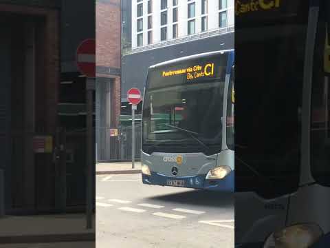 Mercedes bus route C1 leaving Cardiff bus station