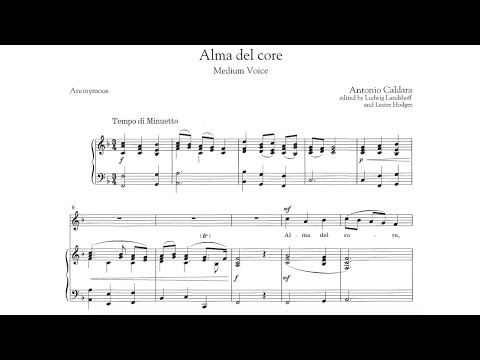 Alma del core (A. Caldara) - F Major Piano Accompaniment - Karaoke