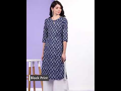 AL-1005 Cotton Printed Straight Kurta