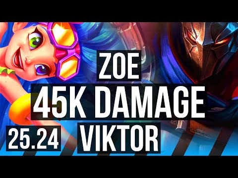 ZOE vs VIKTOR (MID) | 45K damage, Good KDA: 16/2/12 | EUW Challenger | 25.24