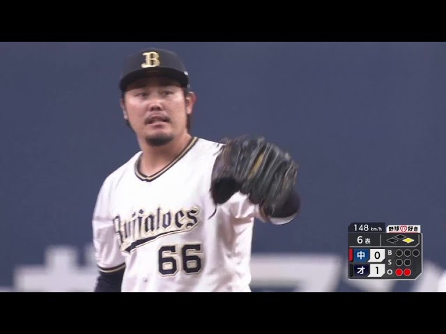 【6回表】古巣相手に好投!! バファローズ・鈴木博志 2.2回を無失点に抑える!!  2024年6月1日 オリックス・バファローズ 対 中日ドラゴンズ