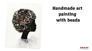 Handmade art painting with beads 