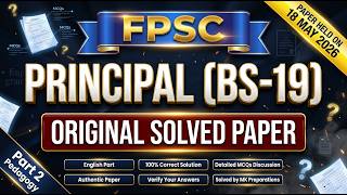 FPSC Principal BS-19 Solved Paper 2026 | Pedagogy Part 2 | Complete MCQs Explanation with Detail