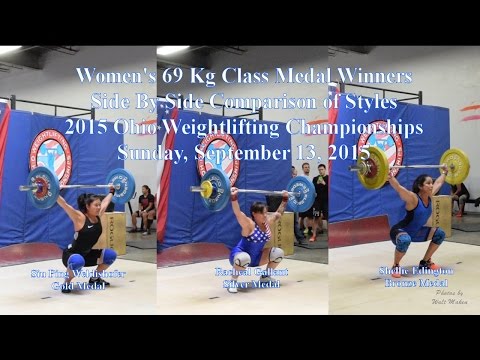 Women's 69 Kg Class Medal Winners Side-By-Side from the 2015 Ohio Championships