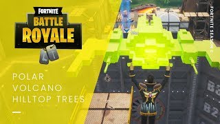 FORTNITE Season X STORM RACERS: Land On Polar, A Volcano & A Hilltop With A Circle of Trees