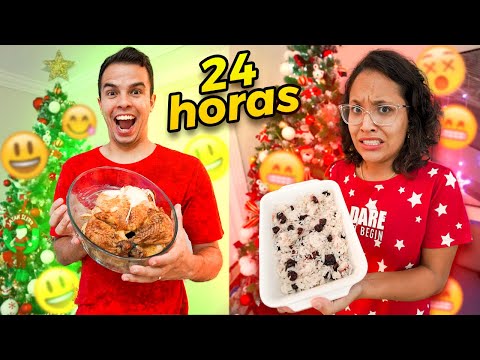 24 HORAS COMENDO SÓ COMIDAS DE NATAL! - CONSEGUIMOS?