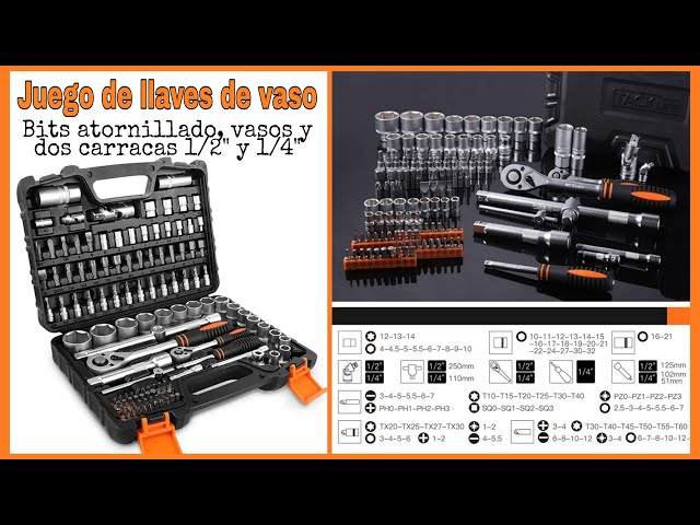 Vídeo relacionado con CCLIFE 8 piezas Juego de Llave de vaso 12 caras 1/2" Llaves de vaso impacto 30 32 34 35 36 mm Llaves de Vaso Multidiente con Punta de Vaso