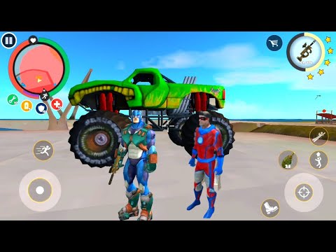 Rope hero vice town | Rope hero Fight cursed place zombie | Army Helicopter Stuck Hole | Games on