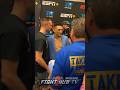 TEOFIMO LOPEZ EMBRACES JOSH TAYLOR AFTER UNANIMOUS WIN!; CELEBRATES WITH TEAM
