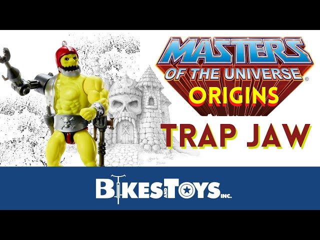 Vídeo relacionado con Masters of the Universe Origins Trap Jaw Figura de acción, villano de MOTU de 13,9cm de altura, accesorios y minicómic - Para niños y niñas + 6 años, HYD28