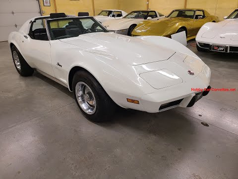 1975 White Corvette Black Interior For Sale Video